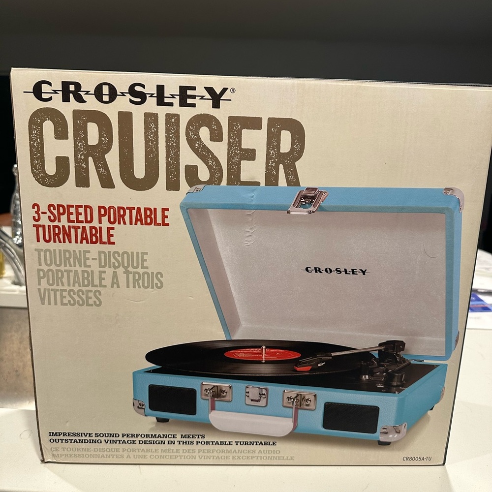 Crosley Cruiser Portable Turntable - Light Blue with Bluetooth